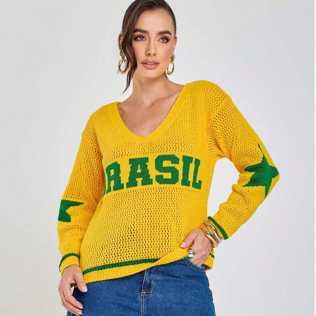 Camisa BrasilCore Manga Longa Tricot