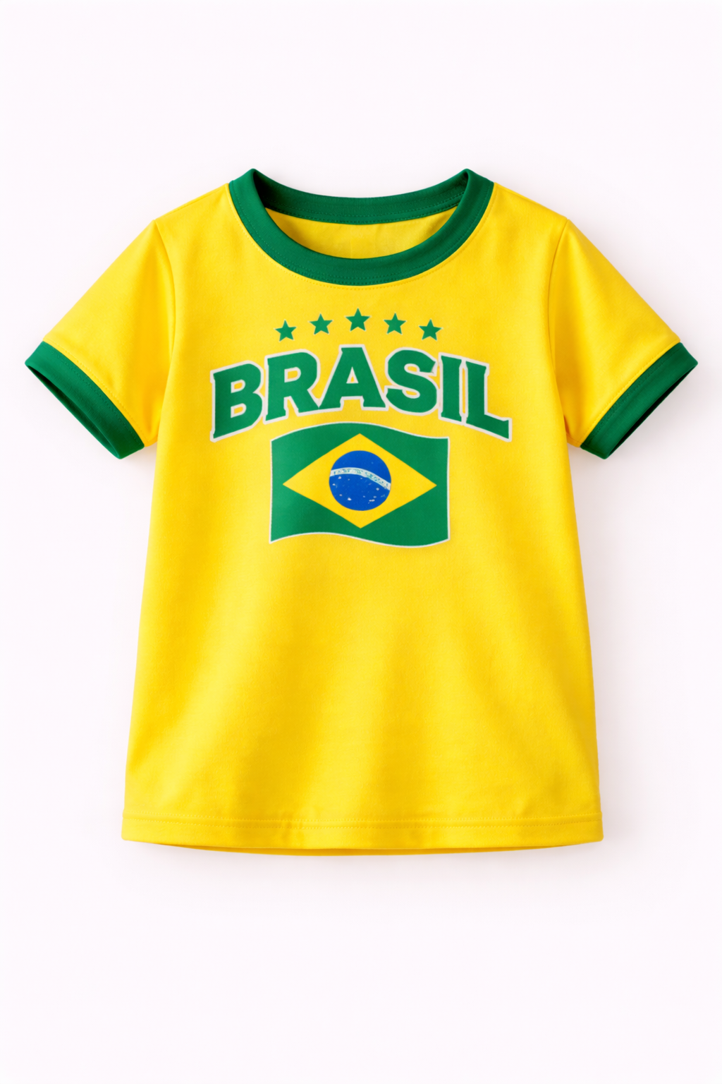 Camiseta Infantil Unissex Brasil – 5 Estrelas